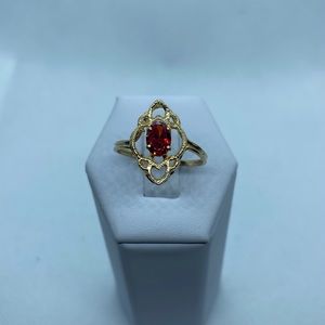 14k red tourmaline ring